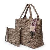 LONDON HANDWOVEN LARGE TOTE - BUFF
