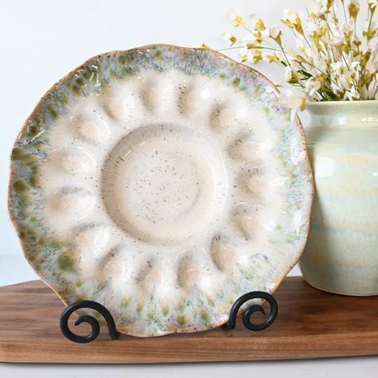 HANDCRAFTED EGG PLATTER - BOTANICAL