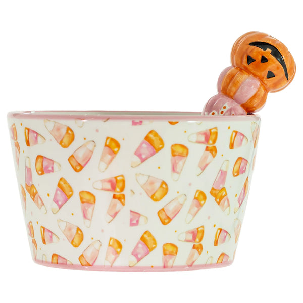 PINK CANDY CORN BOWL & SPREADER SET