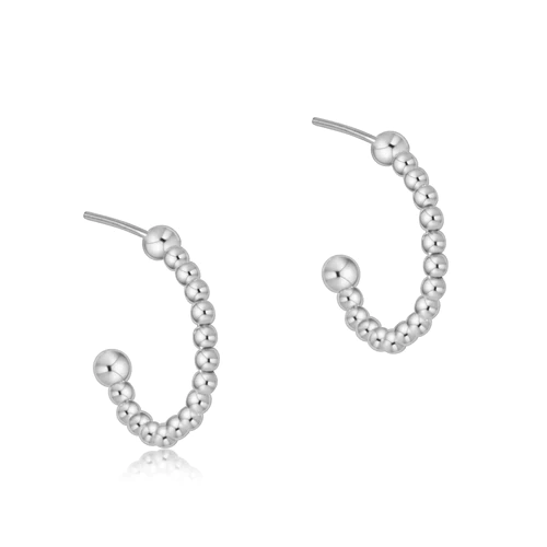 BEADED CLASSIC 1" POST HOOP 2MM STERLING
