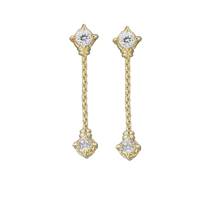 CZ CLUSTER  1"  DROP EARRING GOLD