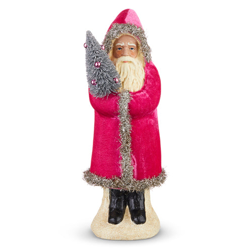 PINK VELVET SANTA 12"
