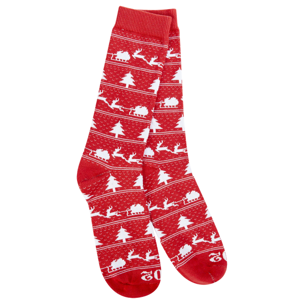 RED SLEIGH CREW SOCKS