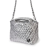 TINY HANDWOVEN TOTE - SILVER