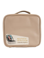 LEATHER TRAVEL MAKE UP CASE - CREAM