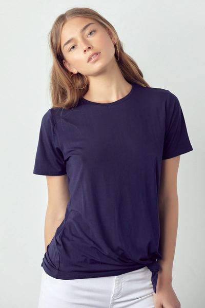 KENDALL MODAL V-NECK TEE -  NAVY