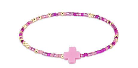 EGIRL HOPE UNWRITTEN SIGNATURE CROSS BRACELET - BACK TO THE FUCHSIA