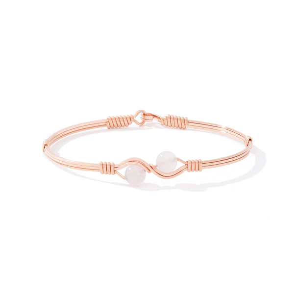 BE MINE BRACELET - GOLD/ROSE QUARTZ BEAD