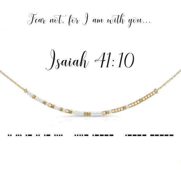 ISAIAH 41:10  MORSE CODE NECKLACE