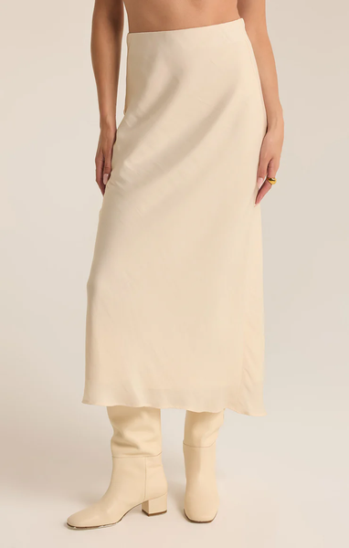 EUROPA LUXE SHEEN MIDI SKIRT - SEA SALT