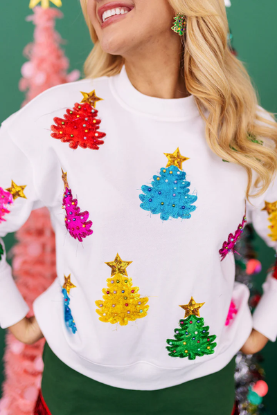 OH COLORFUL CHRISTMAS TREES SWEATSHIRT