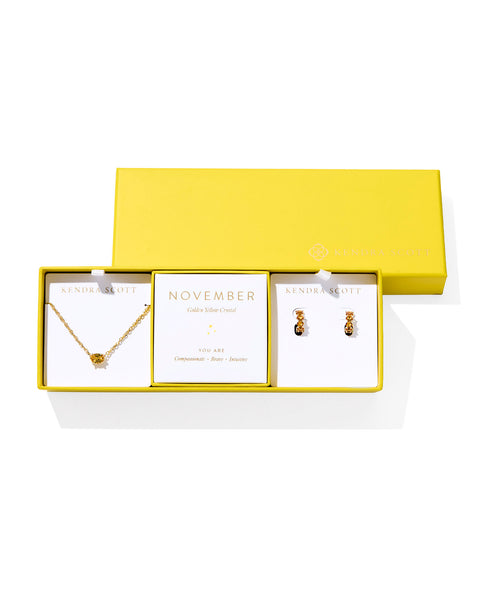 CAILIN BIRTHSTONE GIFT SET - GOLD NOVEMBER CRYSTAL