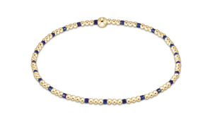 EGIRL HOPE SINCERITY PATTERN 2MM BEAD BRACELET - BLUE METALLIC