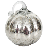 SMALL SILVER GLASS PUMPKIN