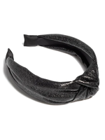 BLACK METALLIC KNOTTED HEADBAND