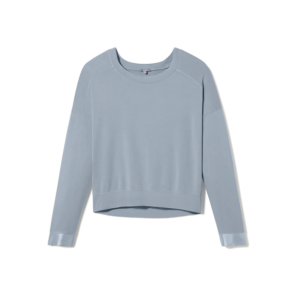 IZZY SATIN CUFF SWEATSHIRT -  MORNING BLUE