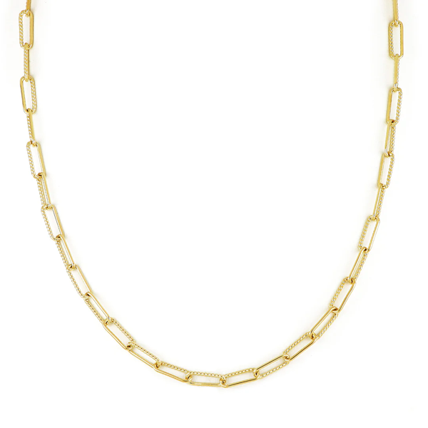 DIAMANTE LINK NECKLACE 16IN GOLD