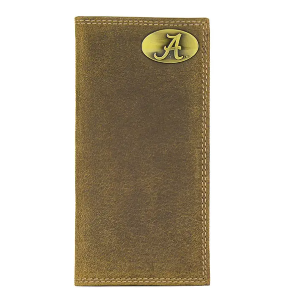 Alabama Crimson Tide Vintage Tan Leather Secretary Wallet