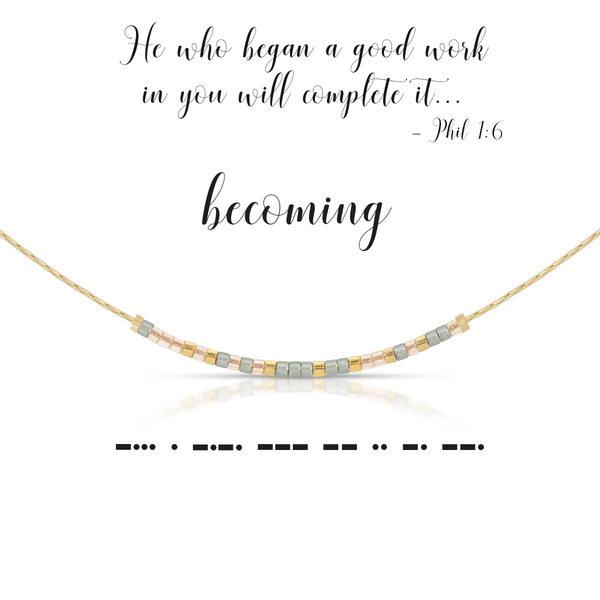 BECOMING MORSE CODE NECKLACE
