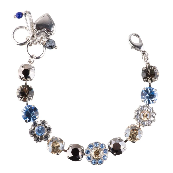 LARGE FLORET BRACELET - MORNING MIST/RHODIUM