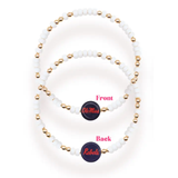 OLE MISS  LOGO BRACELET - SPRINKLE WHITE