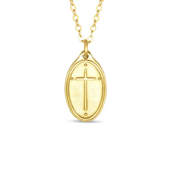 ROM 5:8 OVAL CROSS 22" NECKLACE