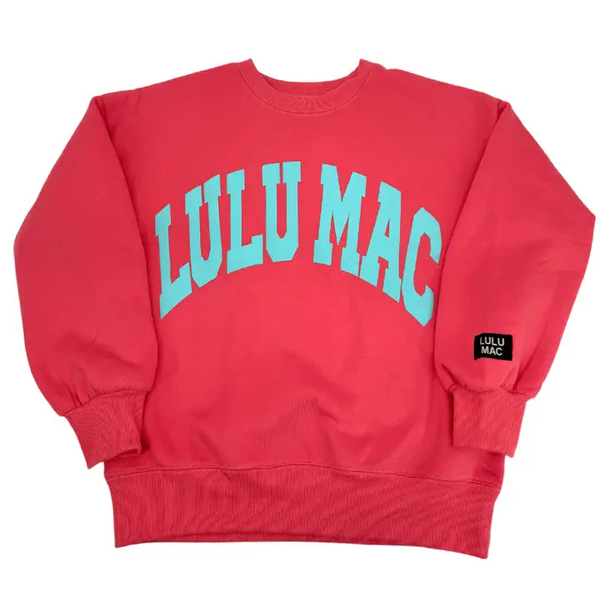 LULU MAC SWEATSHIRT - CORAL/MINT PUFF