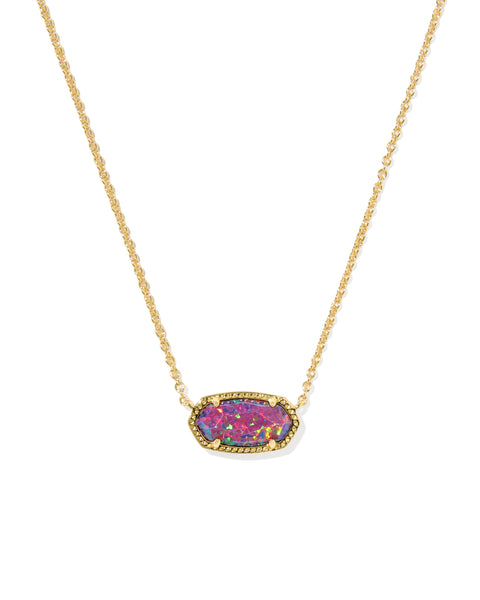ELISA PENDANT NECKLACE - GOLD DARK LAVENDER KYOCERA