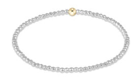 BRIGHT SILVER FACETED HEMATITE 2MM BEAD BRACELET