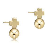 SIGNATURE CROSS GOLD STUD EARRING - CLASSIC GOLD