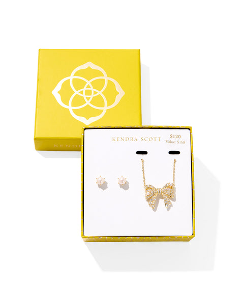 KRISTA BOW & ASHTON GIFT SET - GOLD WHITE MIX