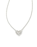 ARI CRYSTAL HEART PAVE NECKLACE