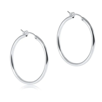 ROUND STERLING 1.25" HOOP - SMOOTH