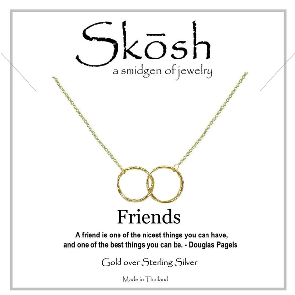 FRIENDS CIRCLE GOLD OVER  STERLING NECKLACE 16"