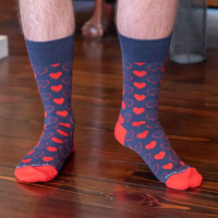 NAVY/RED HEART SOCKS