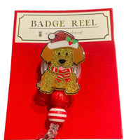 BADGE REEL - CHRISTMAS PUPPY