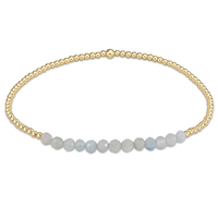 GOLD BLISS 2MM BEAD BRACELET - AQUAMARINE