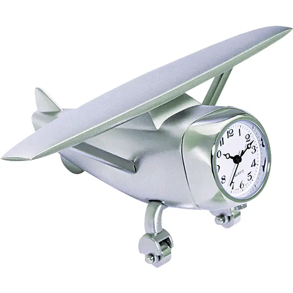 PRIVATE PLANE DESK CLOCK - SILVER