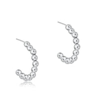 BEADED CLASSIC 1" POST HOOP 3MM STERLING