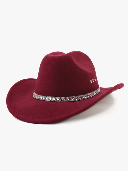 BAYE RHINESTONE COWBOY HAT - MAROON