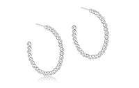 BEADED CLASSIC 1.25" POST HOOP 3MM STERLING
