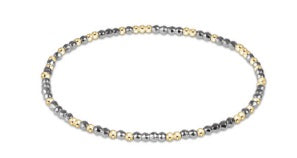 EXTENDS HOPE UNWRITTEN BRIGHT SILVER FACETED HEMATITE 2MM BEAD BRACELET