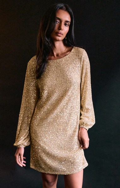 ANDROMEDA SEQUIN DRESS - CHAMPAGNE