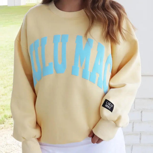 LULU MAC SWEATSHIRT - BUTTER/LIGHT BLUE PUFF