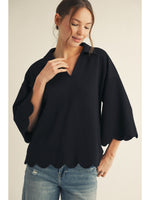 FUN FLAIR TOP - BLACK