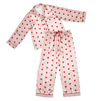 PINK/RED HEARTS SATIN PJ SET