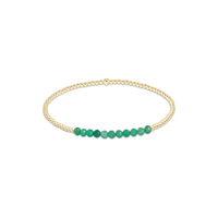 GOLD BLISS 2MM BEAD BRACELET - GREEN ONYX