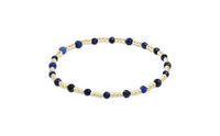 EXTENDS GEMSTONE GOLD SINCERITY PATTERN 3MM BEAD BRACELET LAPIS