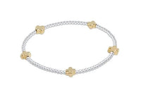 SIGNATURE CROSS SMALL STERLING MIXED METAL PATTERN 2MM - GOLD