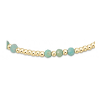 GEMSTONE GOLD JOY PATTERN 3MM BEAD BRACELET - AMAZONITE